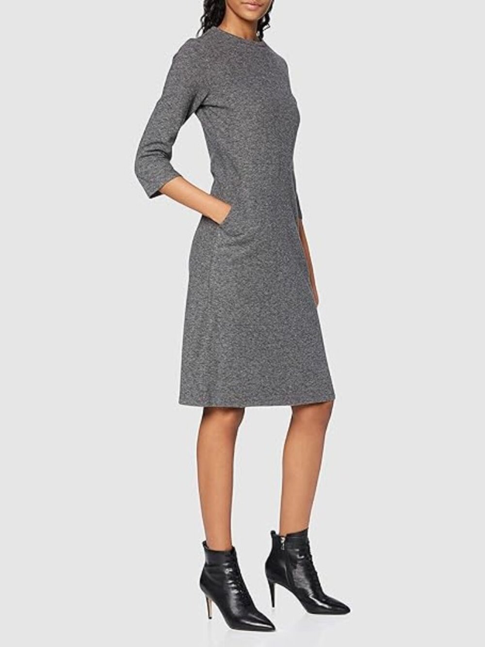NWOT OPUS Germany 100% Cotton 'Wadia' Dress - 42/US10 - Heathered Gray, Pockets